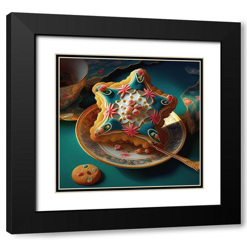 Delphines Bakery X Black Modern Wood Framed Art Print with Double Matting by Sasha