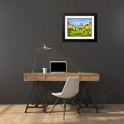 Bucolic Autumn Black Modern Wood Framed Art Print with Double Matting by Mark, Sharon