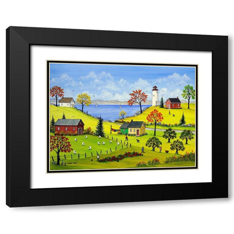 Bucolic Autumn Black Modern Wood Framed Art Print with Double Matting by Mark, Sharon