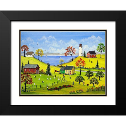 Bucolic Autumn Black Modern Wood Framed Art Print with Double Matting by Mark, Sharon