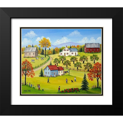 By the Apple Orchard Black Modern Wood Framed Art Print with Double Matting by Mark, Sharon