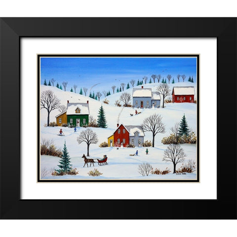 Country Neighbours Black Modern Wood Framed Art Print with Double Matting by Mark, Sharon
