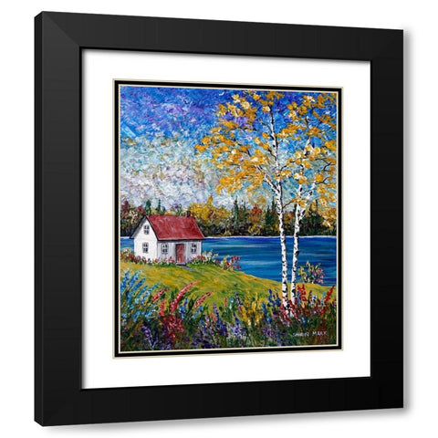 Dark Water Black Modern Wood Framed Art Print with Double Matting by Mark, Sharon