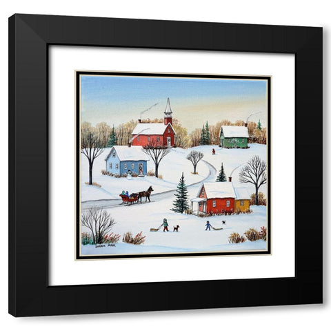 Fresh Snow Black Modern Wood Framed Art Print with Double Matting by Mark, Sharon