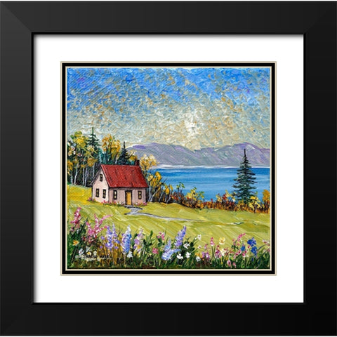 Little House by the Water Black Modern Wood Framed Art Print with Double Matting by Mark, Sharon