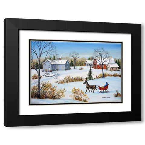 Quiet Winter Day Black Modern Wood Framed Art Print with Double Matting by Mark, Sharon