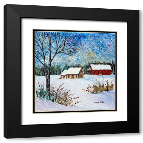 Snow Drift Black Modern Wood Framed Art Print with Double Matting by Mark, Sharon