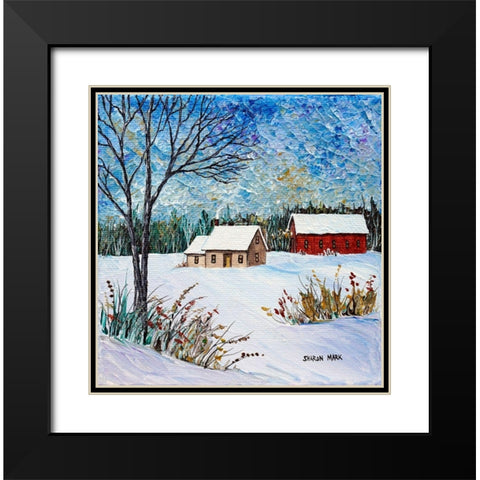 Snow Drift Black Modern Wood Framed Art Print with Double Matting by Mark, Sharon