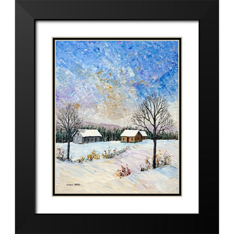Snowscape Black Modern Wood Framed Art Print with Double Matting by Mark, Sharon