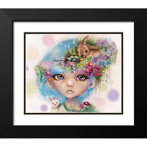 Eliza Easter Elf - MunchkinZ Elf Black Modern Wood Framed Art Print with Double Matting by Sheena Pike Art