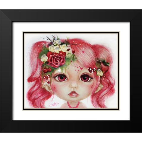 Rosie Valentine - MunchkinZ Elf Black Modern Wood Framed Art Print with Double Matting by Sheena Pike Art