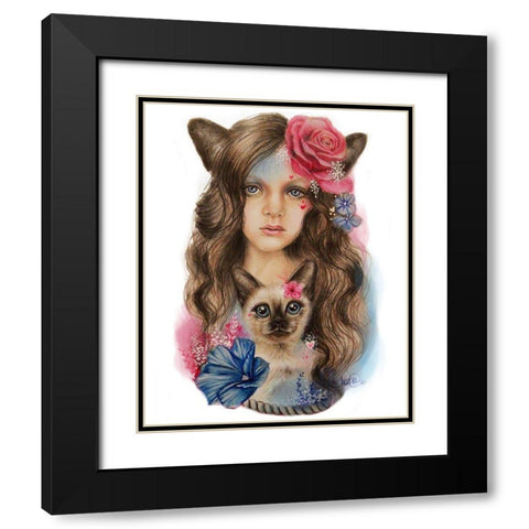 Sweetheart - Only Friend In The World Black Modern Wood Framed Art Print with Double Matting by Sheena Pike Art