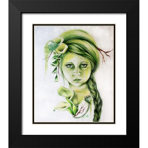Cala - Pixie Blossoms Black Modern Wood Framed Art Print with Double Matting by Sheena Pike Art