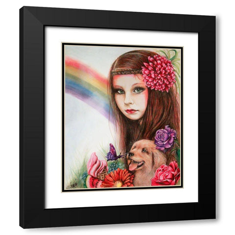 Summer - Seasons Series Black Modern Wood Framed Art Print with Double Matting by Sheena Pike Art