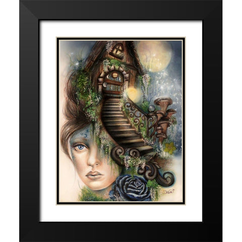 Moonlit Manor Black Modern Wood Framed Art Print with Double Matting by Sheena Pike Art