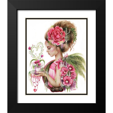 New Beginnings - Tea Series Black Modern Wood Framed Art Print with Double Matting by Sheena Pike Art