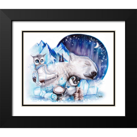 Dreaming of Winter Black Modern Wood Framed Art Print with Double Matting by Sheena Pike Art