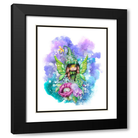 Green Fairy Black Modern Wood Framed Art Print with Double Matting by Sheena Pike Art