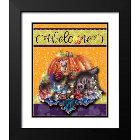 Dreaming of Autumn - Welcome Design Black Modern Wood Framed Art Print with Double Matting by Sheena Pike Art