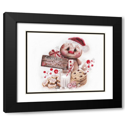 Save the Gingers - Christmas Black Modern Wood Framed Art Print with Double Matting by Sheena Pike Art