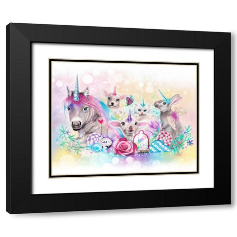 We All Just Want to be Unicorns Black Modern Wood Framed Art Print with Double Matting by Sheena Pike Art