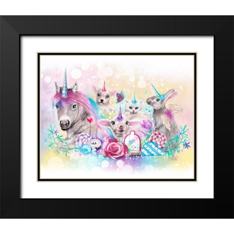 We All Just Want to be Unicorns Black Modern Wood Framed Art Print with Double Matting by Sheena Pike Art