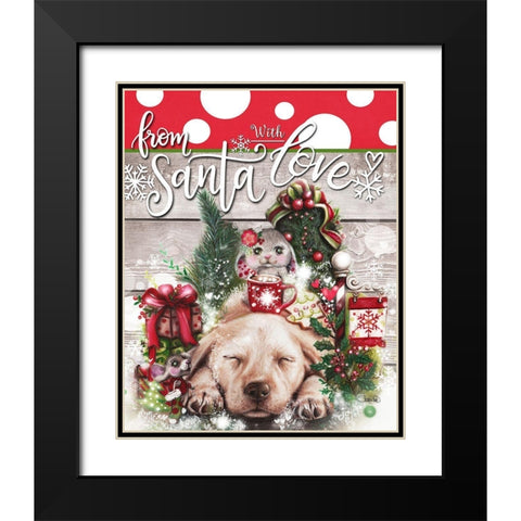 Dreaming of Christmas - From Santa with Love Black Modern Wood Framed Art Print with Double Matting by Sheena Pike Art