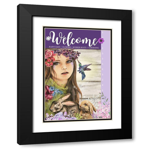 Spring - Seasons Series - Sign Flag Design Black Modern Wood Framed Art Print with Double Matting by Sheena Pike Art