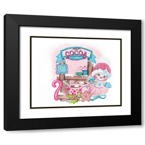 Santa Approved Cocoa - Snowman Black Modern Wood Framed Art Print with Double Matting by Sheena Pike Art