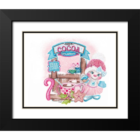 Santa Approved Cocoa - Snowman Black Modern Wood Framed Art Print with Double Matting by Sheena Pike Art