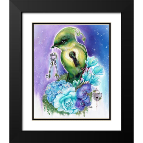 You Hold the Key Love Birds Collection Black Modern Wood Framed Art Print with Double Matting by Sheena Pike Art