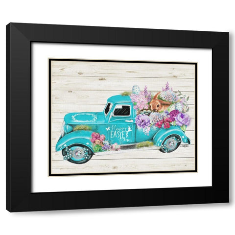 Happy Easter Inc Old Truck Collection Black Modern Wood Framed Art Print with Double Matting by Sheena Pike Art