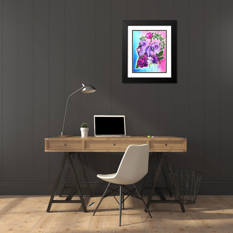 Still Together Love Birds Black Modern Wood Framed Art Print with Double Matting by Sheena Pike Art