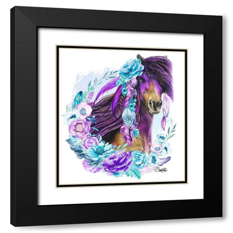 Purple Warrior Black Modern Wood Framed Art Print with Double Matting by Sheena Pike Art