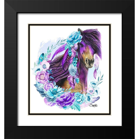 Purple Warrior Black Modern Wood Framed Art Print with Double Matting by Sheena Pike Art