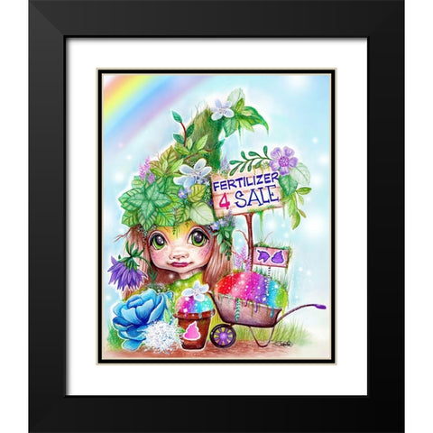 Unicorn Poop for Sale Garden WhimZies Black Modern Wood Framed Art Print with Double Matting by Sheena Pike Art