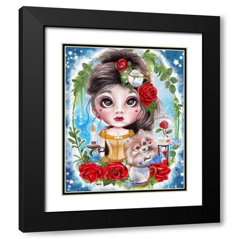 A Beauty and her Beast  Black Modern Wood Framed Art Print with Double Matting by Sheena Pike Art