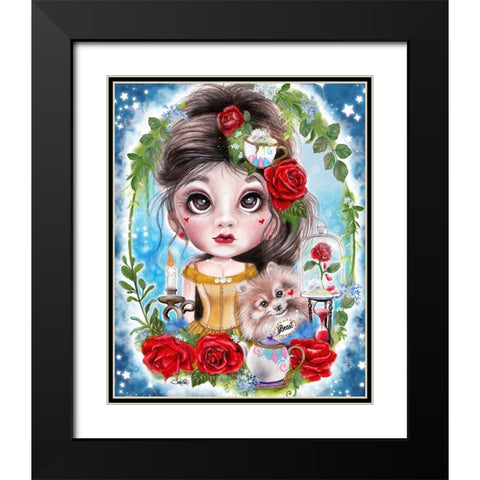 A Beauty and her Beast  Black Modern Wood Framed Art Print with Double Matting by Sheena Pike Art