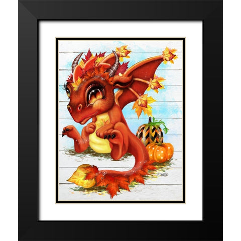 Autumn Lil DragonZ Black Modern Wood Framed Art Print with Double Matting by Sheena Pike Art