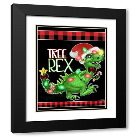 Tree Rex Black Modern Wood Framed Art Print with Double Matting by Sheena Pike Art