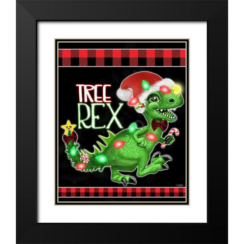Tree Rex Black Modern Wood Framed Art Print with Double Matting by Sheena Pike Art