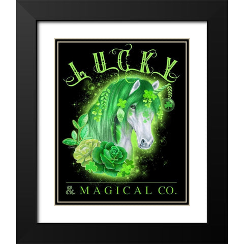 Lucky and Magical Co Unicorn Black Modern Wood Framed Art Print with Double Matting by Sheena Pike Art