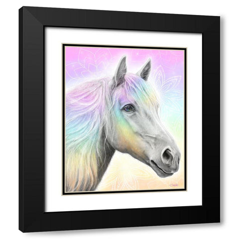Pastel Dream Horse Black Modern Wood Framed Art Print with Double Matting by Sheena Pike Art