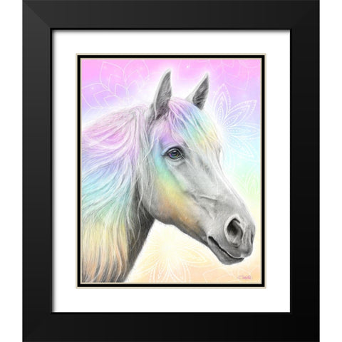 Pastel Dream Horse Black Modern Wood Framed Art Print with Double Matting by Sheena Pike Art