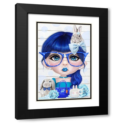 Bunny Loving Bethany Black Modern Wood Framed Art Print with Double Matting by Sheena Pike Art