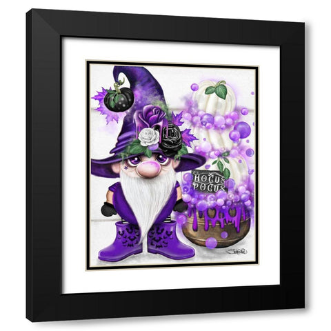 Lil Gnomez Hocus Pocus Black Modern Wood Framed Art Print with Double Matting by Sheena Pike Art