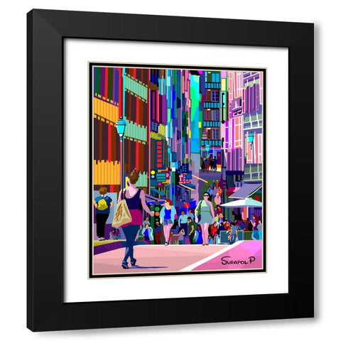Street Fashion Black Modern Wood Framed Art Print with Double Matting by Pansanit, Surapol