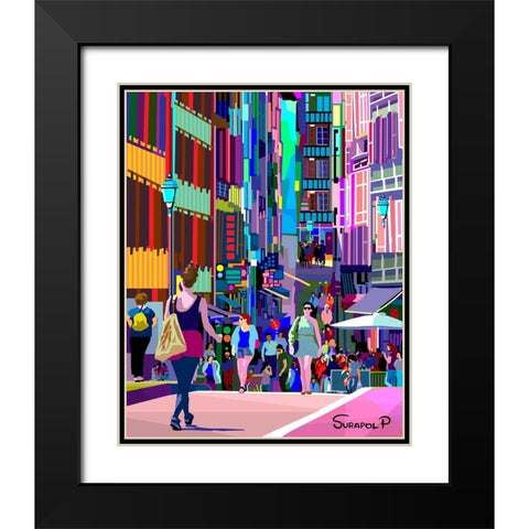 Street Fashion Black Modern Wood Framed Art Print with Double Matting by Pansanit, Surapol