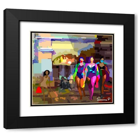 The Homeless Black Modern Wood Framed Art Print with Double Matting by Pansanit, Surapol