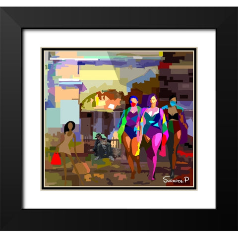 The Homeless Black Modern Wood Framed Art Print with Double Matting by Pansanit, Surapol